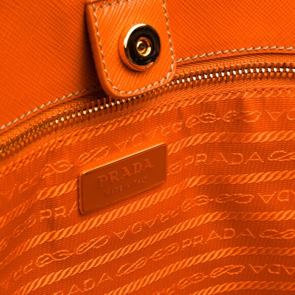 Prada Orange Papaya Saffiano Lux Tote Bag BN1844 - Picture 14 of 15